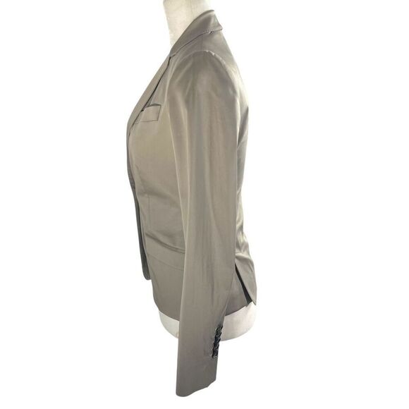 Massimo Dutti Women's Gray Taupe One Button V Neck Single Breasted Blazer Size S - Picture 7 of 16
